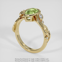 2.03 Ct. Green Sapphire Ring, 18K Yellow Gold 2