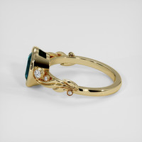 2.20 Ct. Greenish Blue Sapphire Ring, 18K Yellow Gold 4
