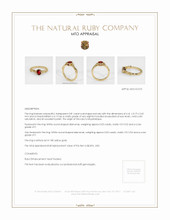 Ruby Ring 0.81 Ct., 18K Yellow Gold Appraisal