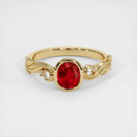 1.14 Ct. Ruby Ring, 18K Yellow Gold 1