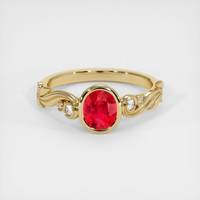 1.29 Ct. Ruby Ring, 18K Yellow Gold 1