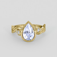 3.70 Ct. Blue Sapphire Ring, 18K Yellow Gold 1