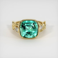 5.61 Ct. Emerald Ring, 18K Yellow Gold 1