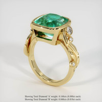 5.61 Ct. Emerald Ring, 18K Yellow Gold 2