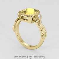 3.12 Ct. Yellow Sapphire Ring, 18K Yellow Gold 2
