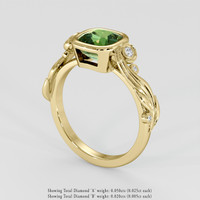 2.53 Ct. Green Sapphire Ring, 18K Yellow Gold 2