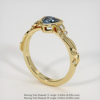 0.56 Ct. Sapphire Ring, 18K Yellow Gold 2