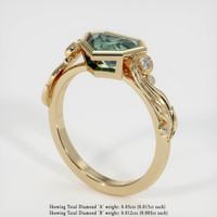 1.20 Ct. Green Sapphire Ring, 18K Yellow Gold 2