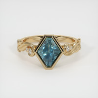 2.40 Ct. Bluish Green Sapphire Ring, 18K Yellow Gold 1