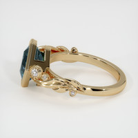 2.40 Ct. Bluish Green Sapphire Ring, 18K Yellow Gold 4
