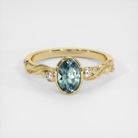 0.90 Ct. Sapphire Ring, 18K Yellow Gold 1