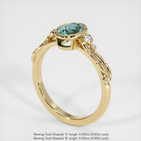 0.90 Ct. Sapphire Ring, 18K Yellow Gold 2