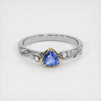 0.49 Ct. Blue Sapphire Ring, 14K Yellow & White 1