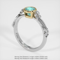 0.67 Ct. Gemstone Ring, 14K Yellow & White 2