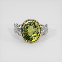 10.65 Ct. Yellowish Green Beryl Ring, 14K Yellow & White 1