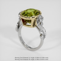 10.65 Ct. Yellowish Green Beryl Ring, 14K Yellow & White 2