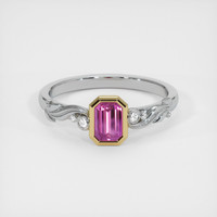 0.68 Ct. Pink Sapphire Ring, 14K Yellow & White 1