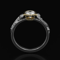 0.53 Ct. White Sapphire Ring, 14K Yellow & White 3