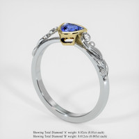0.49 Ct. Blue Sapphire Ring, 18K Yellow & White 2