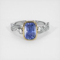 3.00 Ct. Blue Sapphire Ring, 18K Yellow & White 1