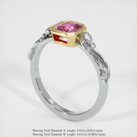 0.77 Ct. Pink Sapphire Ring, 18K Yellow & White 2