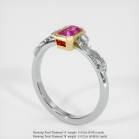 0.68 Ct. Pink Sapphire Ring, 18K Yellow & White 2