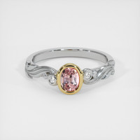 0.64 Ct. Padparadscha Sapphire Ring, 18K Yellow & White 1