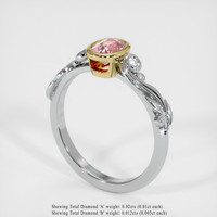 0.64 Ct. Padparadscha Sapphire Ring, 18K Yellow & White 2