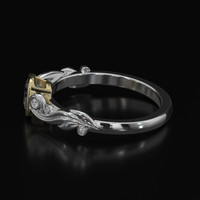 0.56 Ct. White Sapphire Ring, 18K Yellow & White 4