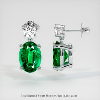 <span>2.22</span>&nbsp;<span class="tooltip-light">Ct.Tw.<span class="tooltiptext">Total Carat Weight</span></span> Emerald Earrings, Platinum 950 2