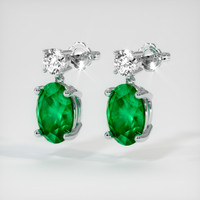 <span>2.22</span>&nbsp;<span class="tooltip-light">Ct.Tw.<span class="tooltiptext">Total Carat Weight</span></span> Emerald Earrings, Platinum 950 3