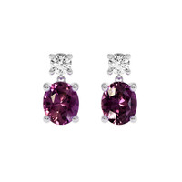 1.27 Ct.Tw. Purple Sapphire Earrings, Platinum 950 1