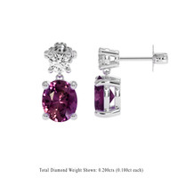 1.27 Ct.Tw. Purple Sapphire Earrings, Platinum 950 2