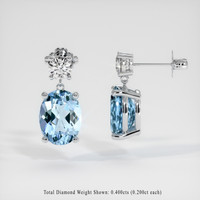 2.95 Ct.Tw. Gemstone Earrings, Platinum 950 2
