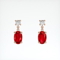 0.50 Ct.Tw. Ruby Earrings, 14K Rose Gold 1