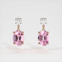 2.08 Ct.Tw. Gemstone Earrings, 14K Rose Gold 1