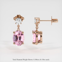 <span>2.08</span>&nbsp;<span class="tooltip-light">Ct.Tw.<span class="tooltiptext">Total Carat Weight</span></span> Gemstone Earrings, 14K Rose Gold 2