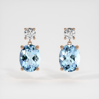 2.95 Ct.Tw. Gemstone Earrings, 14K Rose Gold 1