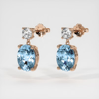 2.95 Ct.Tw. Gemstone Earrings, 14K Rose Gold 3