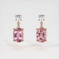2.06 Ct.Tw. Gemstone Earrings, 14K Rose Gold 1