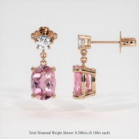 2.06 Ct.Tw. Gemstone Earrings, 14K Rose Gold 2