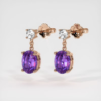 1.62 Ct.Tw. Gemstone Earrings, 14K Rose Gold 3