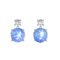 <span>6.00</span> <span class="tooltip-light">Ct.Tw.<span class="tooltiptext">Total Carat Weight</span></span> Blue Sapphire Earrings, 14K White Gold 1