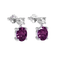 1.27 Ct.Tw. Purple Sapphire Earrings, 14K White Gold 3