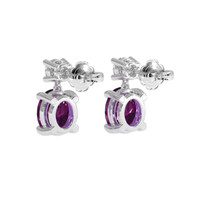 1.27 Ct.Tw. Purple Sapphire Earrings, 14K White Gold 4