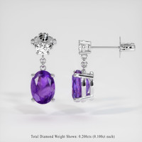 1.62 Ct.Tw. Gemstone Earrings, 14K White Gold 2
