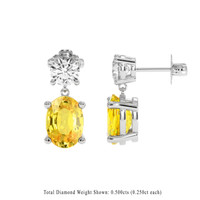 <span>2.10</span>&nbsp;<span class="tooltip-light">Ct.Tw.<span class="tooltiptext">Total Carat Weight</span></span> Sapphire Earrings, 14K White Gold 2