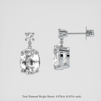 <span>2.48</span>&nbsp;<span class="tooltip-light">Ct.Tw.<span class="tooltiptext">Total Carat Weight</span></span> White Sapphire Earrings, 18K White Gold 2