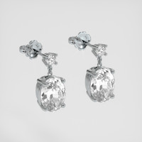 <span>2.48</span>&nbsp;<span class="tooltip-light">Ct.Tw.<span class="tooltiptext">Total Carat Weight</span></span> White Sapphire Earrings, 18K White Gold 3