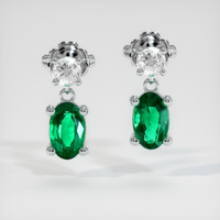 Emerald Earrings 0.48 Ct.Tw.Total Carat Weight, 18K White Gold Preview